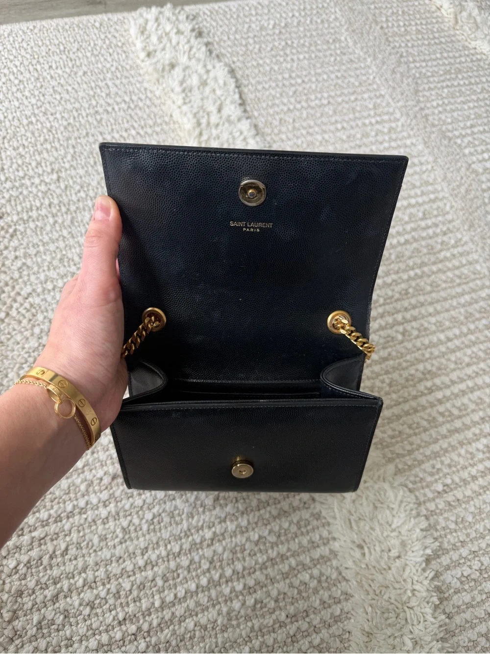 YSL Kate Small Bag - Yves Saint Laurent Kate Black Crossbody with Gold Chain